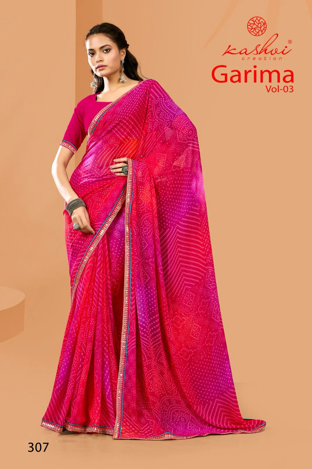 Garima Vol 3 By Kashvi Georgette Bandhej Printed Saree Orders In India